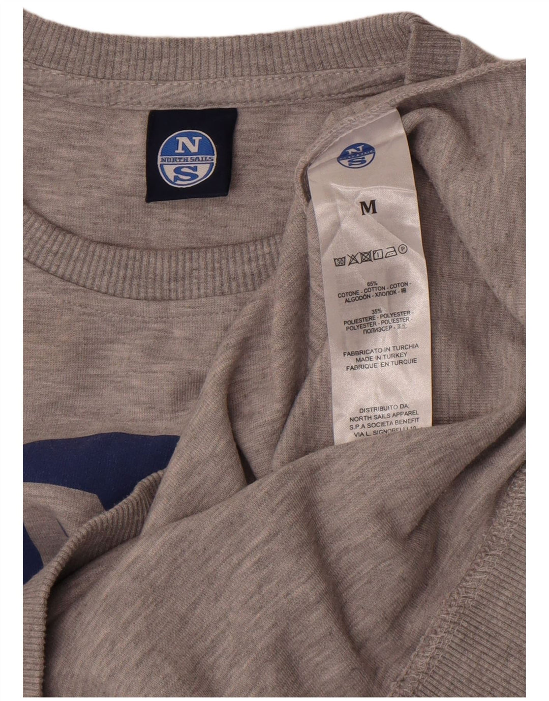 North Sails Herren-Sweatshirt mit Grafik, mittelgrau gefleckte Baumwolle