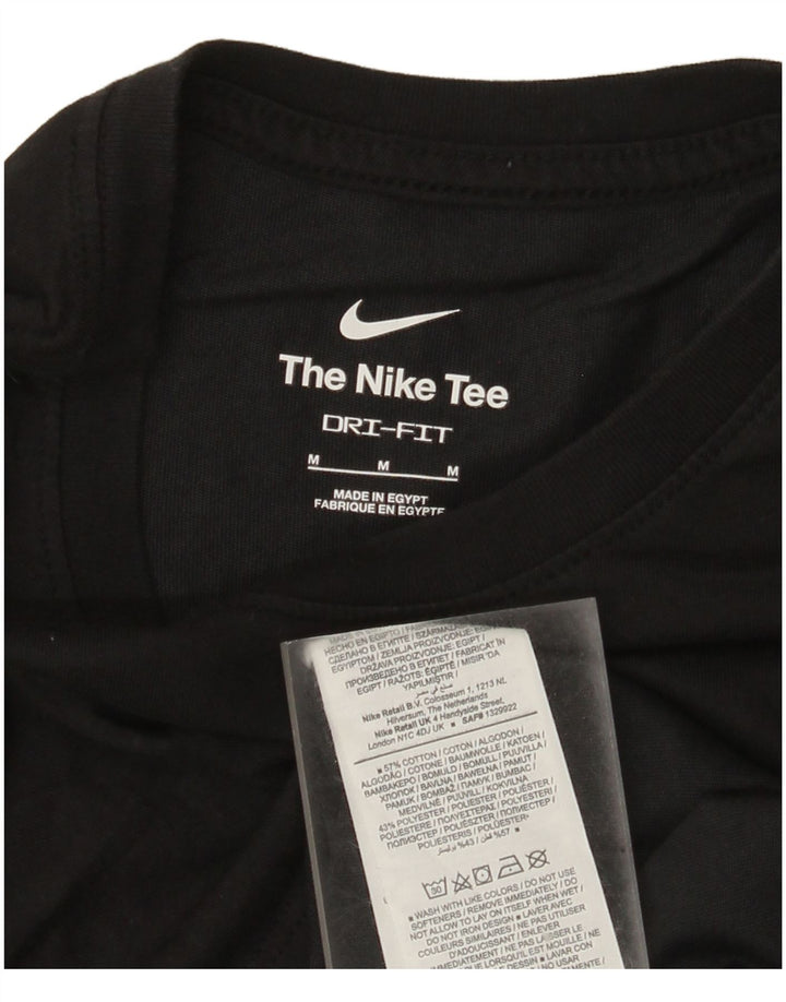Nike Herren Dri Fit Graphic T-Shirt-Oberteil aus mittelschwarzer Baumwolle