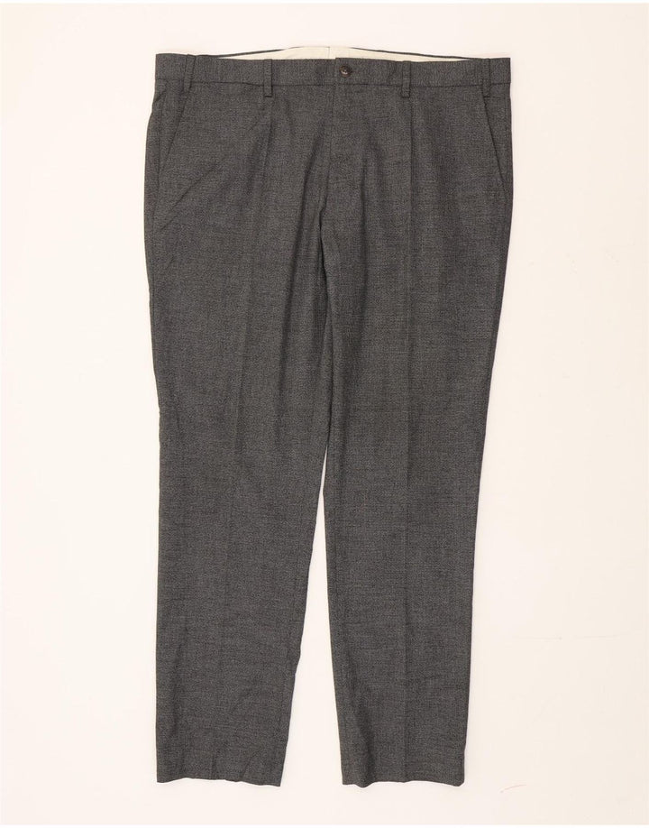 Marks & Spencer Herren Slim Chinohose W38 L31 Grau Polyester