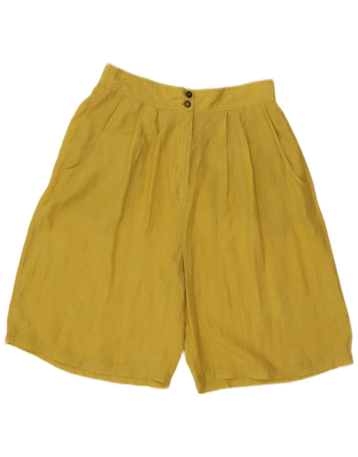 MPG Damen-Bermudashorts mit hoher Taille und Klammern, IT 44, mittelgroß, W29, gelbe Seide