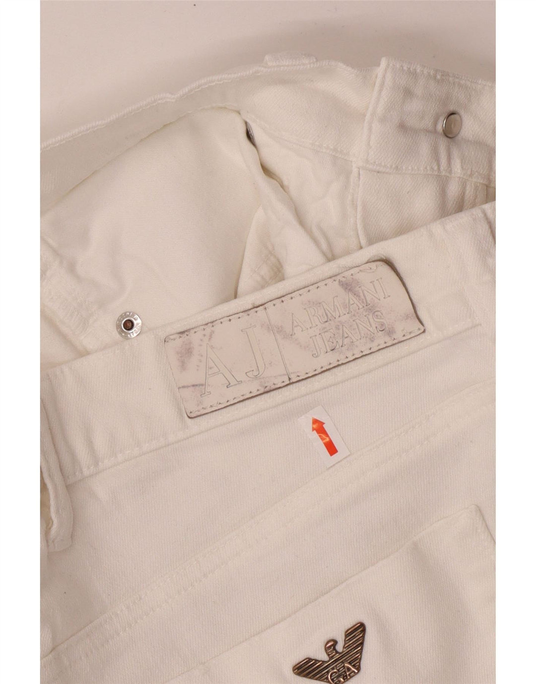 Armani Damen Regular Straight Jeans W29 L30 Weiße Baumwolle