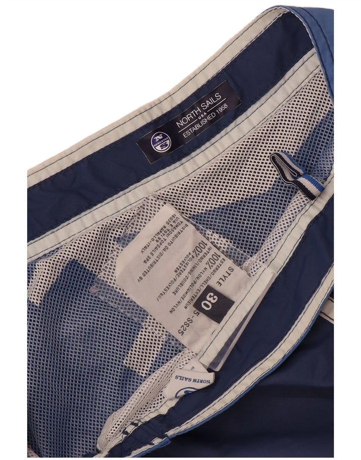 North Sails Herren-Badeshorts mit Grafik, mittelgroß, Marineblau, Colourblock-Nylon