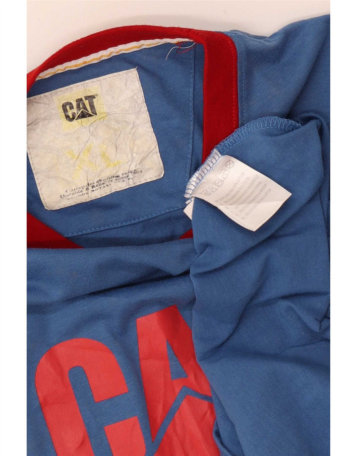 Caterpillar Herren-T-Shirt mit Grafik, XL, Blau, Polyester