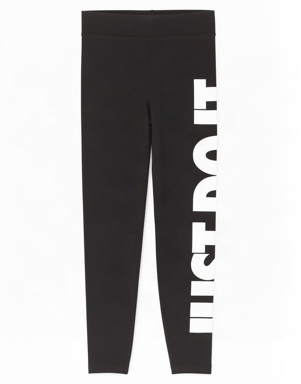 Nike Womens Graphic Leggings UK 12 Mittelschwarze Baumwolle