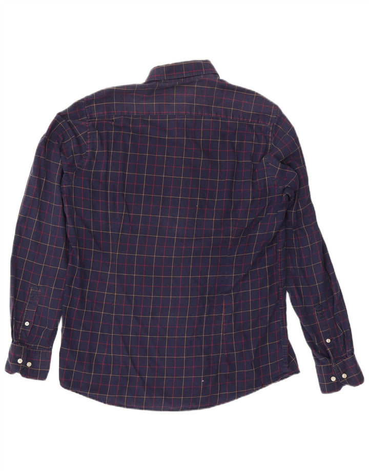 Barbour Herren-Flanellhemd mit maßgeschneiderter Passform, mittelblau, kariert, Baumwolle