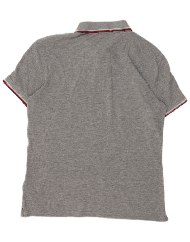 Diadora Herren-Poloshirt, große, grau gesprenkelte Baumwolle