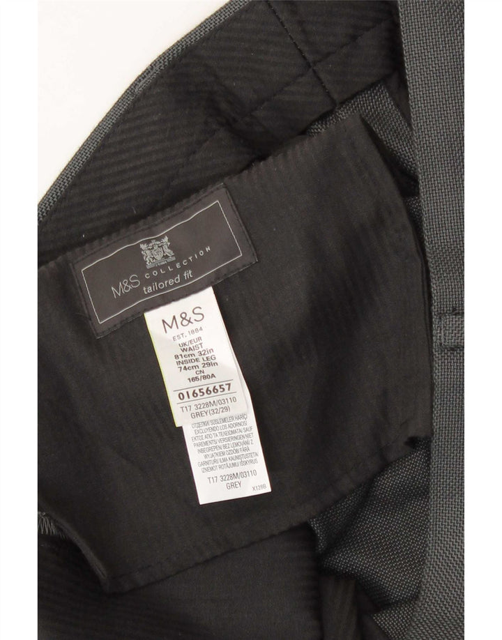 Marks & Spencer Herren-Chinohose mit maßgeschneiderter Passform, W32, L29, Grau, Polyester