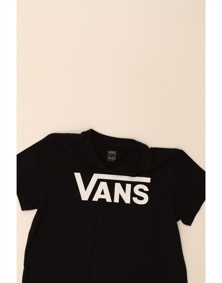 VANS Womens Graphic T-Shirt Top UK 14 Medium Black Vintage Vans and Second-Hand Vans from Messina Hembry 
