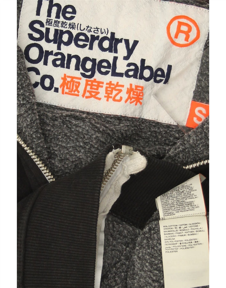 Superdry Herren-Kapuzenpullover mit Reißverschluss, Größe S, schwarze Baumwolle