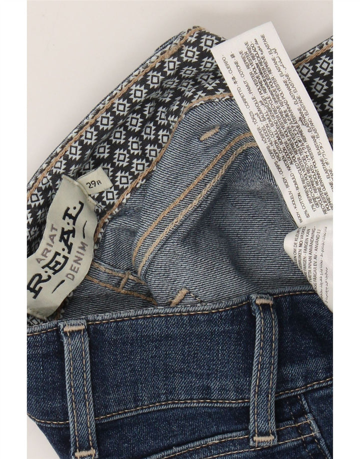 ARIAT Damen Straight Jeans W29 L29 Blaue Baumwolle