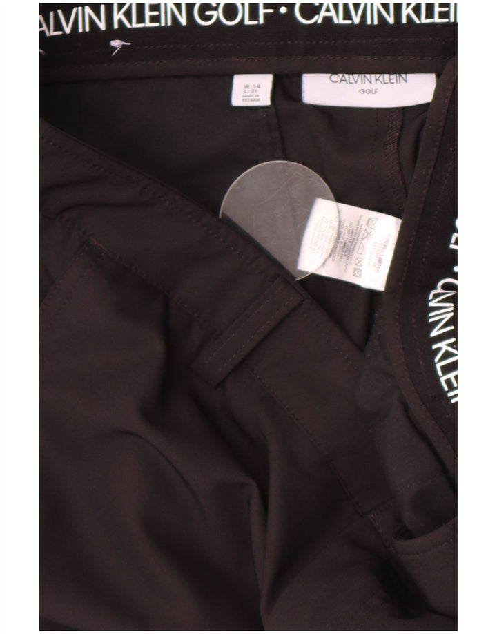 Calvin Klein Herren Straight Chino Hose W34 L31 Schwarz Polyester