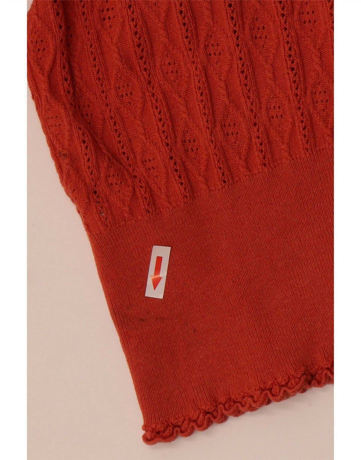 Oasis Damen-Strickjacke in Übergröße, UK 14, mittelorange Baumwolle