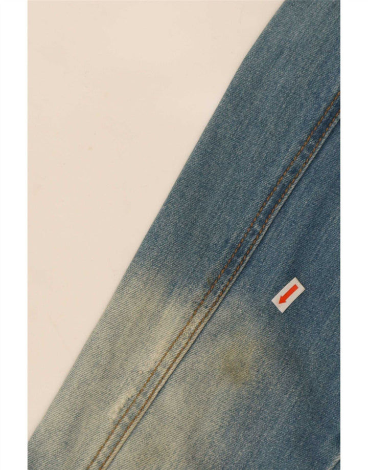 Vintage Herren Distressed Jeansjacke UK 42 XL Blaue Baumwolle