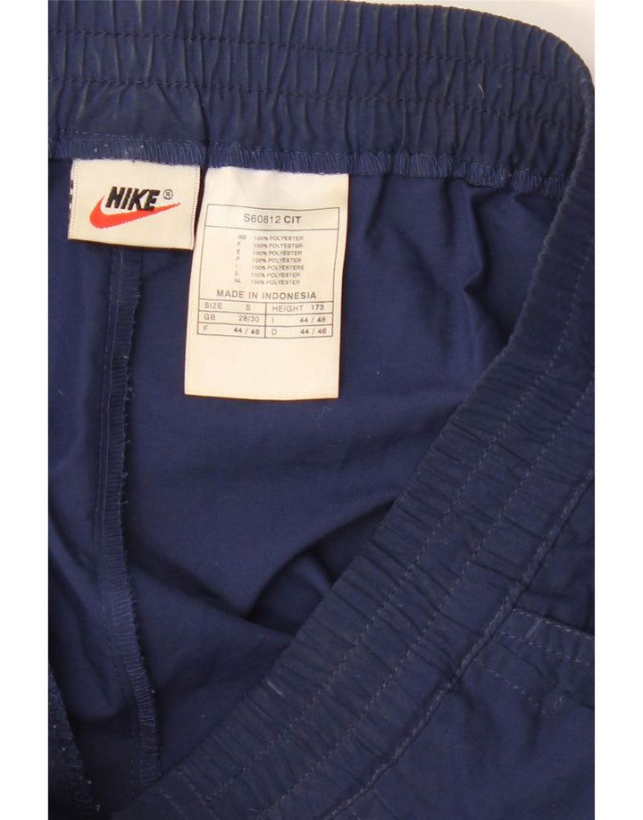 NIKE Mens Pegged Chino Shorts Small W30 Navy Blue Polyester Vintage Nike and Second-Hand Nike from Messina Hembry 