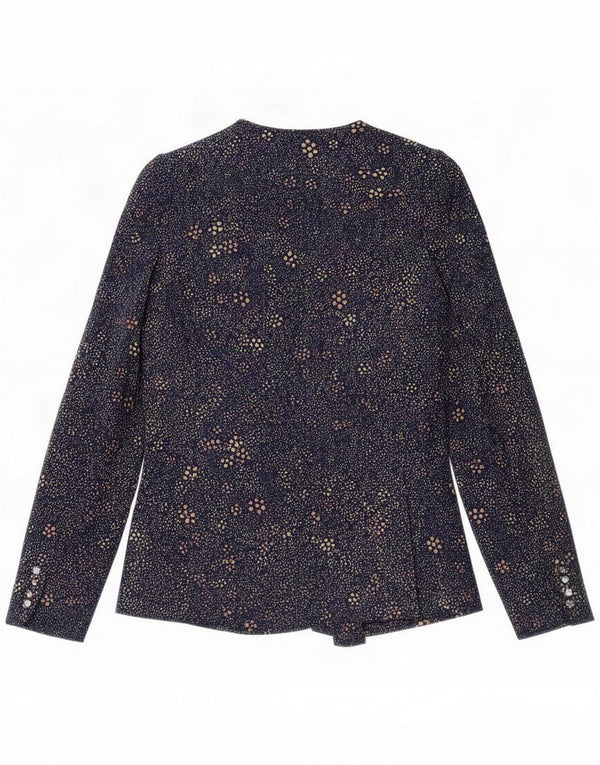 Vintage Damen Blazer Jacke UK 8 Small Blue Floral Retro
