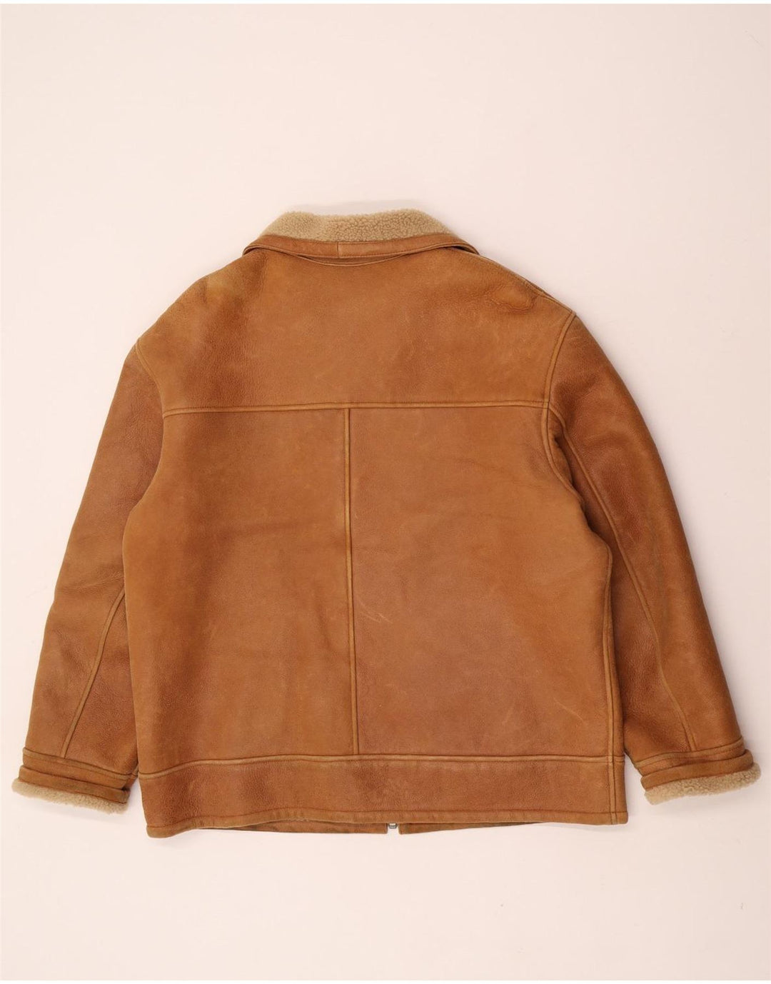 David Moore Herren-Lammfelljacke, EU 50, großes braunes Lammfell