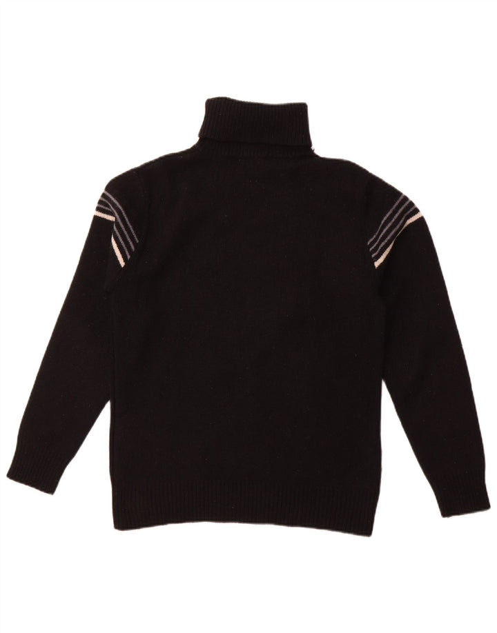 LEVI'S Rollkragenpullover für Damen, UK 10, Größe S, schwarz, gestreift, Lammwolle