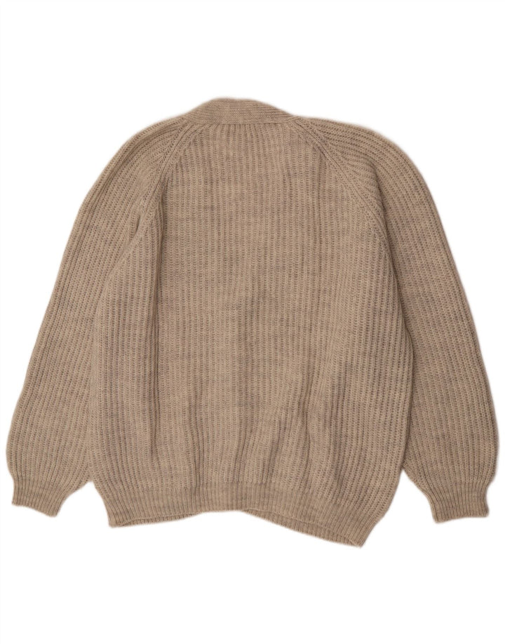 Vintage Herren Cardigan Pullover XL Beige Wolle