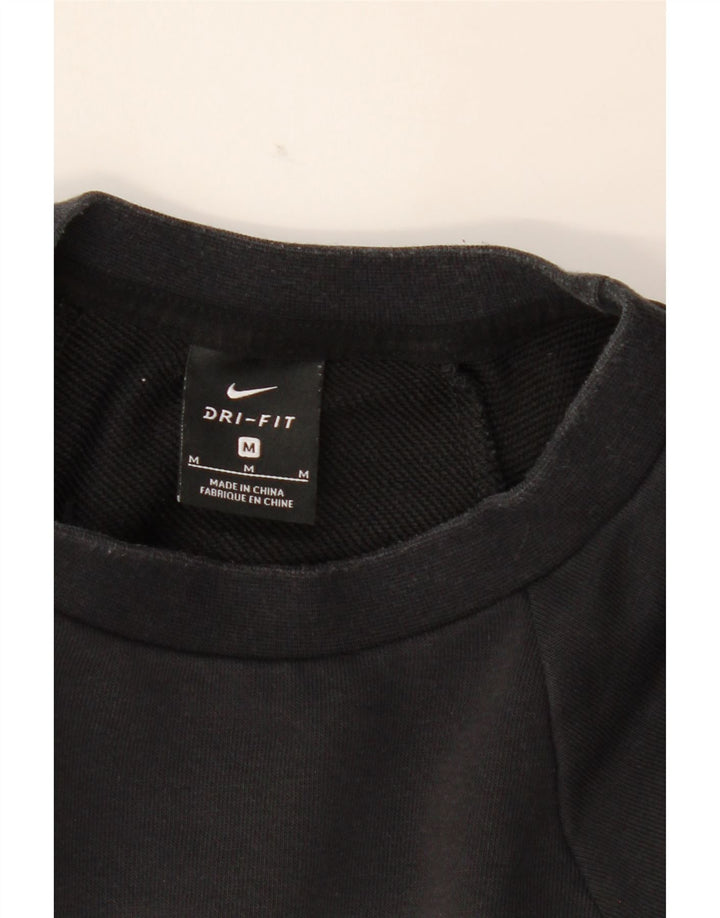 NIKE Womens Graphic Crop Sweatshirt Jumper UK 14 Medium Black Vintage Nike and Second-Hand Nike from Messina Hembry 
