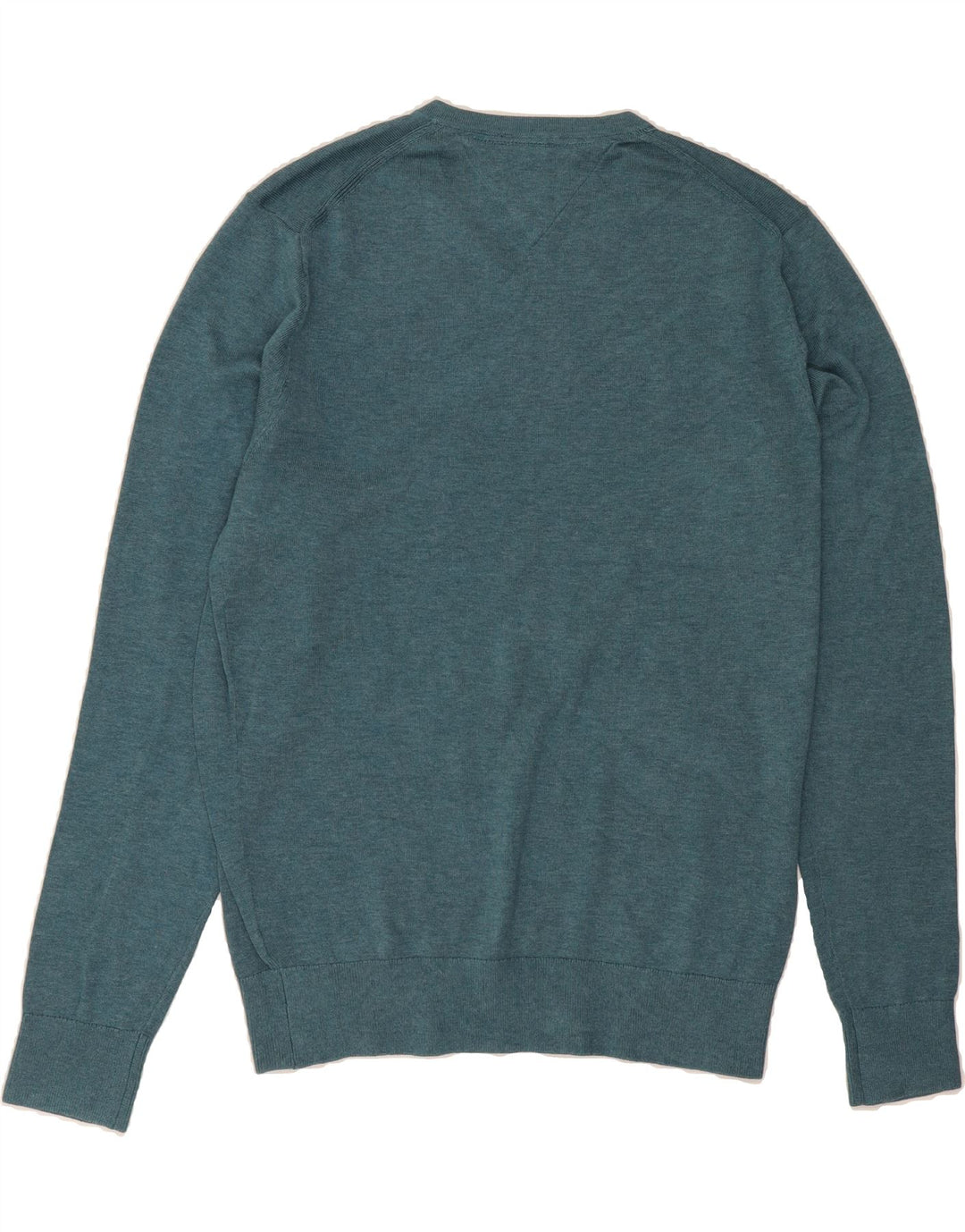 TOMMY HILFIGER Mens V-Neck Jumper Sweater Small Blue Cotton Vintage Tommy Hilfiger and Second-Hand Tommy Hilfiger from Messina Hembry 