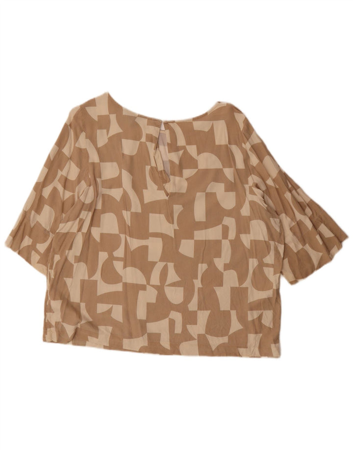 Gant Damen-Blusenoberteil in Übergröße, Gr. 8, Beige, geometrische Viskose