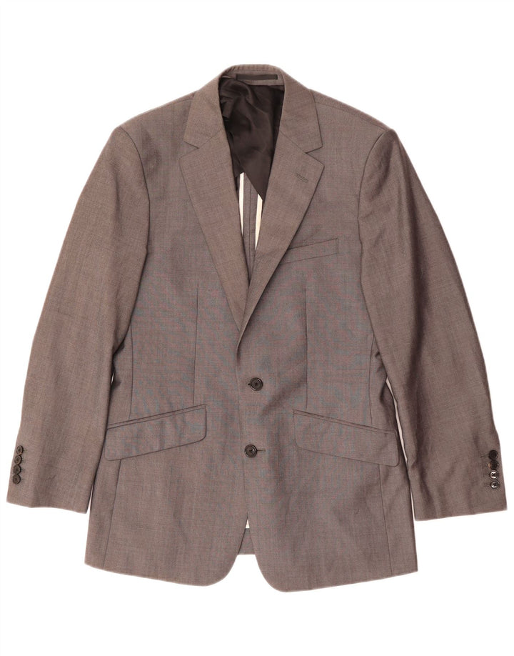 Reiss Herren-Blazer mit 2 Knöpfen, UK 38, mittelgraue Wolle