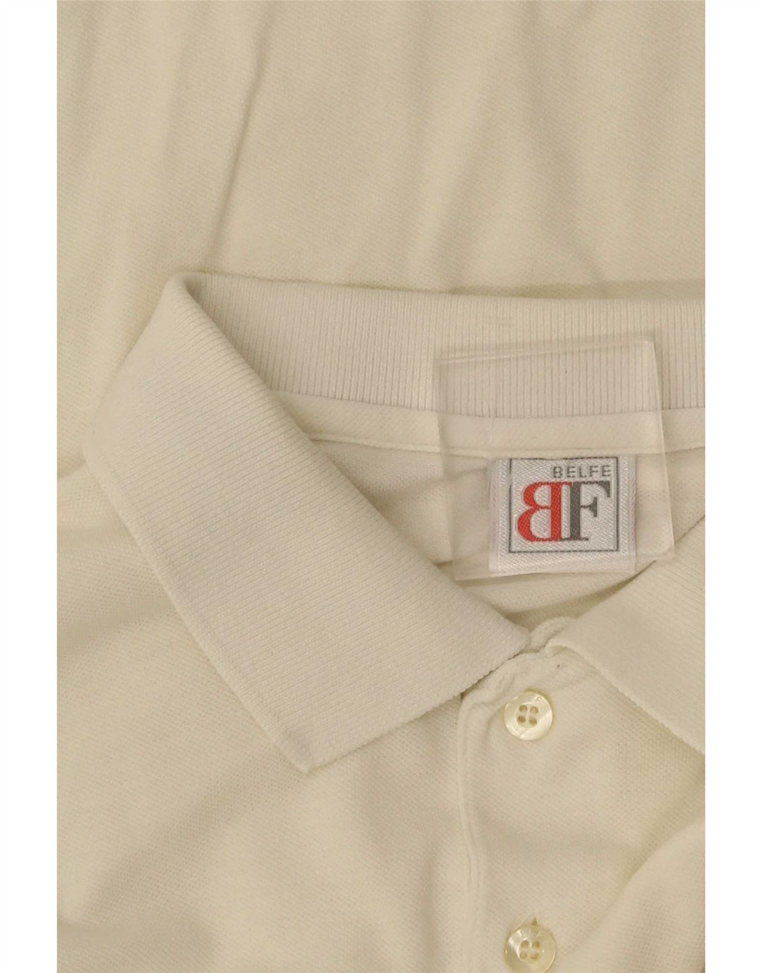 Belfe & Belfe Herren-Poloshirt mit Grafik, UK 40, mittelweiß
