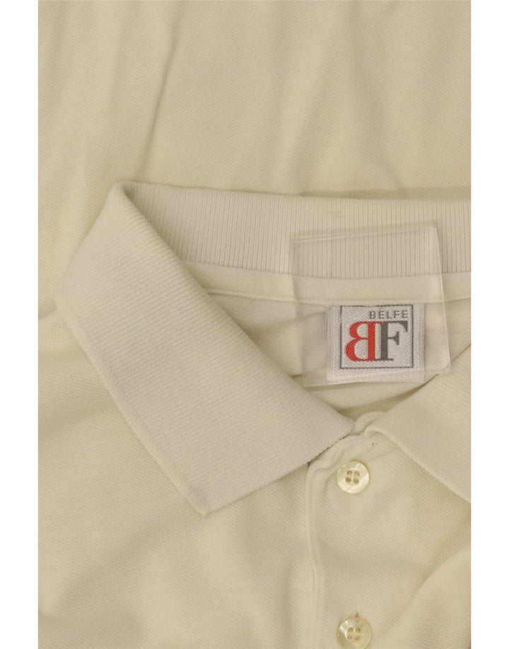 Belfe & Belfe Herren-Poloshirt mit Grafik, UK 40, mittelweiß