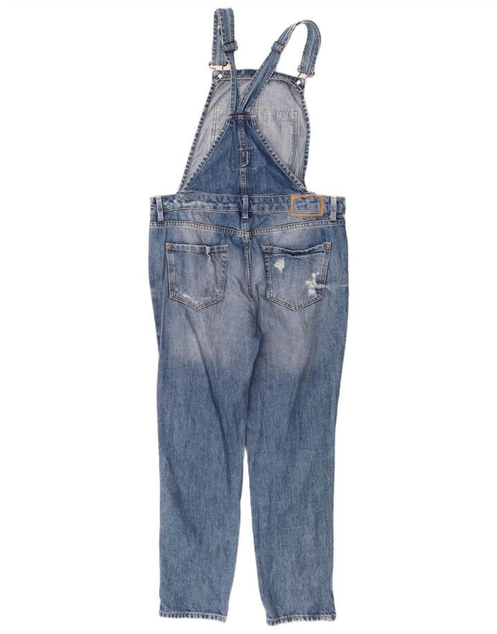 Zara Damen Trafaluc Distressed Dungarees Slim Jeans Medium W32 L27 Blau
