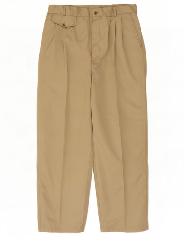 Vintage Herren-Chinohose mit Klammern, W32, L28, Beige