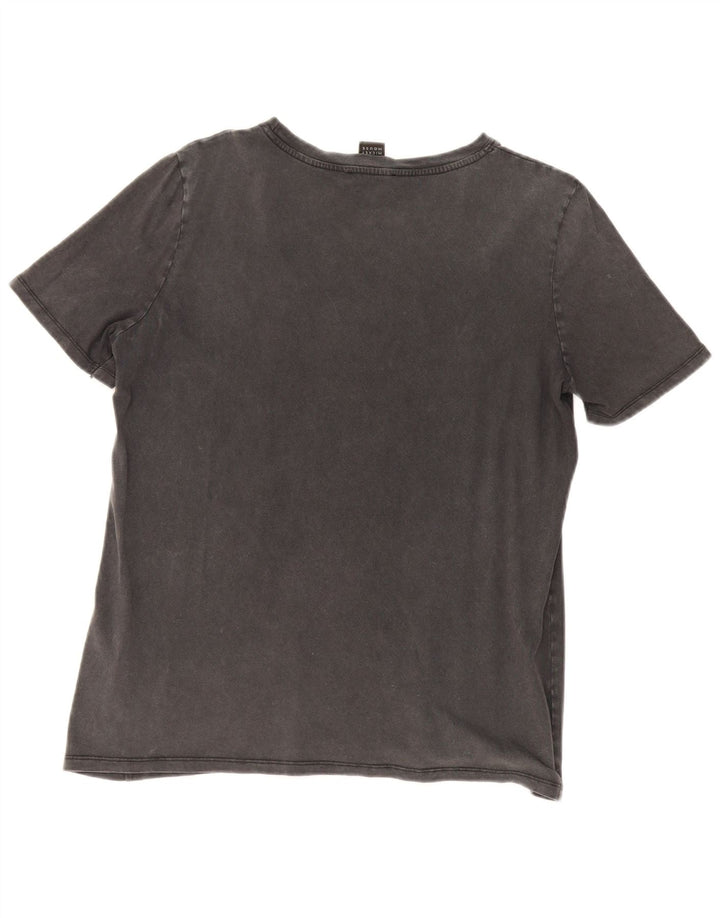 ZARA Womens Mickey Mouse Graphic T-Shirt Top UK 14 Medium Grey Cotton
