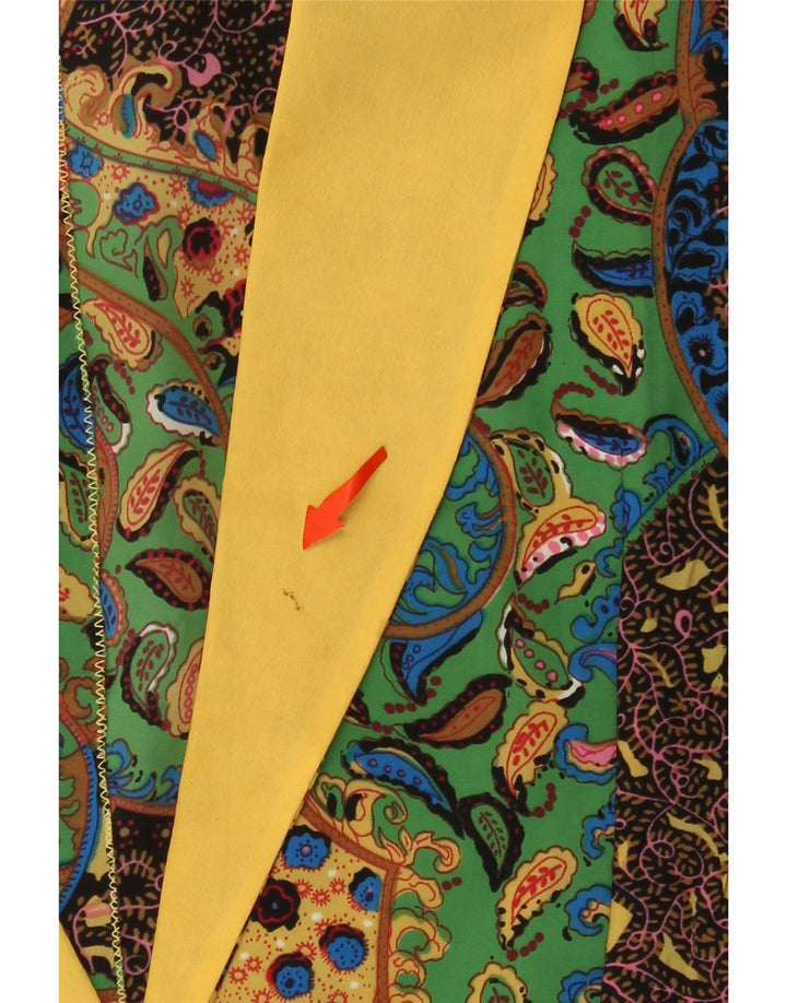 VINTAGE Damen Kurzarm-Blazerjacke UK 14 Groß Mehrfarbig