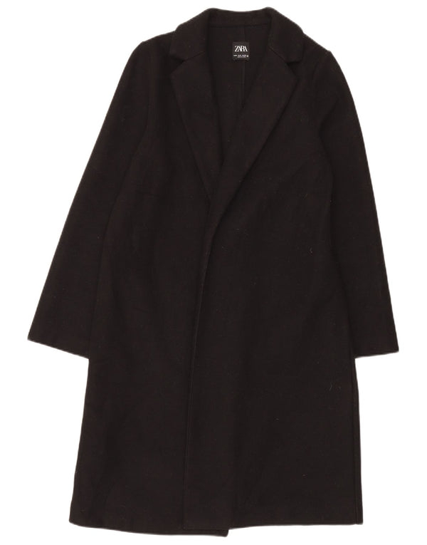 Zara Womens Open Overcoat UK 14 Medium Schwarz