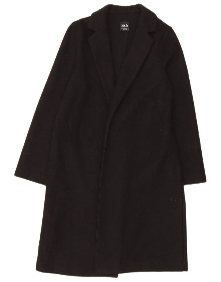 Zara Womens Open Overcoat UK 14 Medium Schwarz
