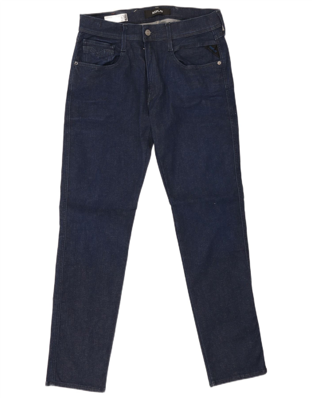 REPLAY Herren Anbass Slim Jeans W31 L30 Marineblau Baumwolle