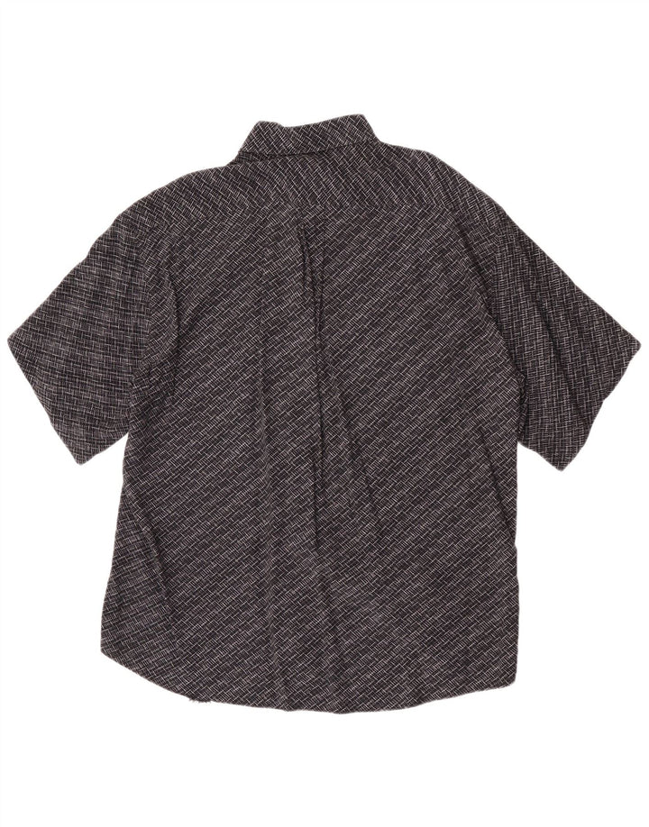 Tipo' S Herren-Kurzarmhemd, groß, schwarz, geometrisch, Viskose