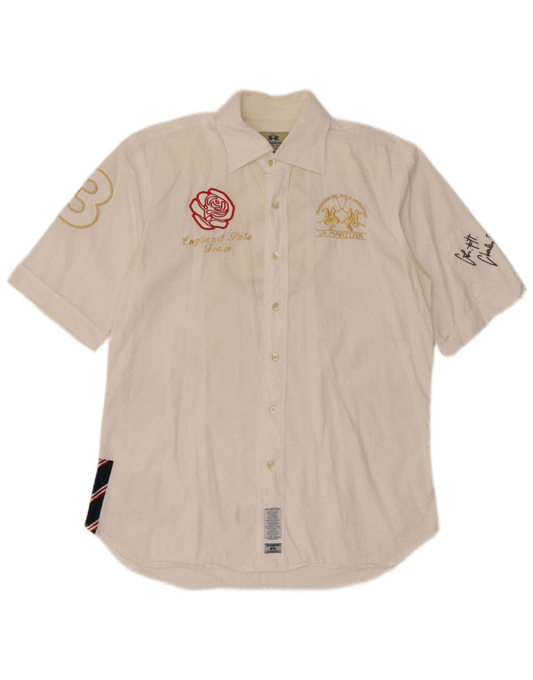 La Martina Herren Polo Team England Graphic Kurzarmshirt XL Weiß