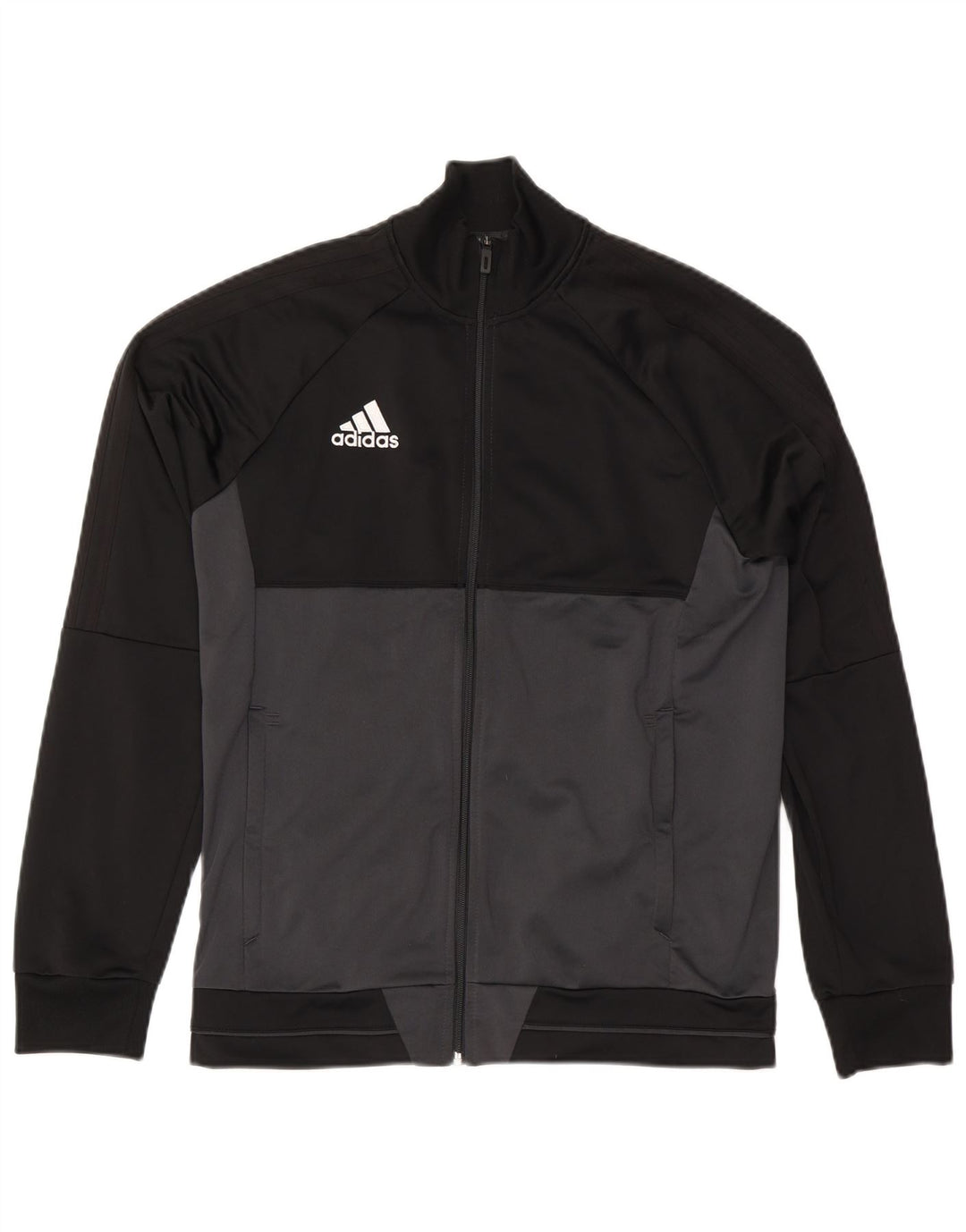Adidas Herren-Trainingsanzug-Top-Jacke, Mittelschwarzes Colourblock-Polyester