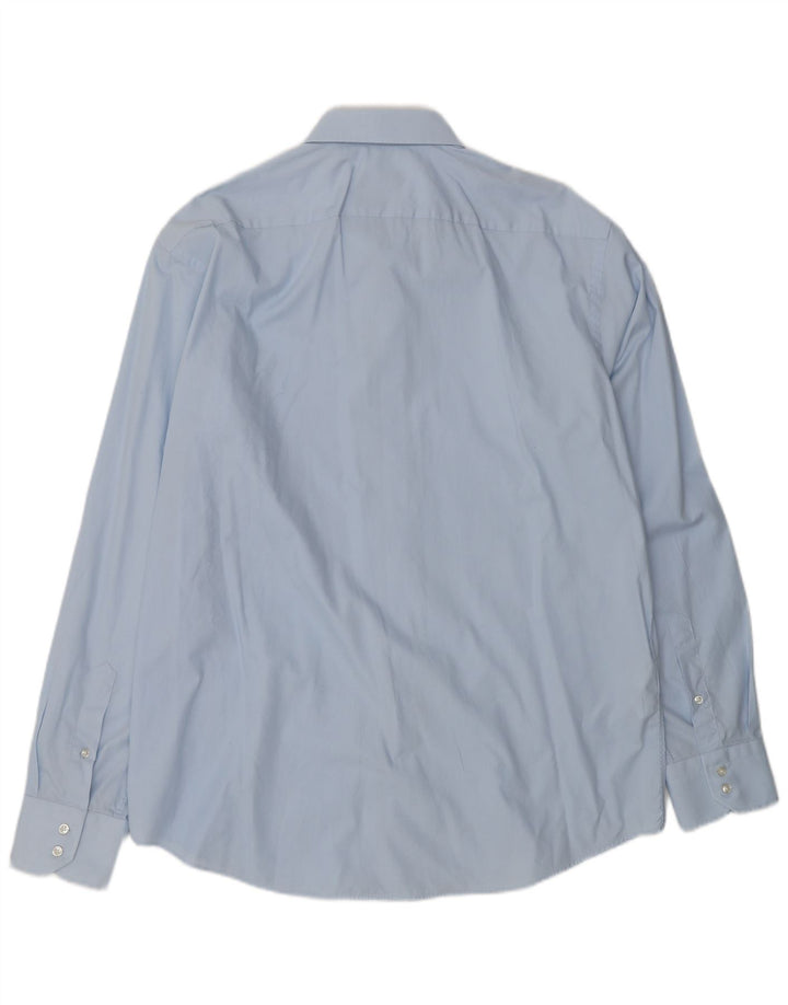 HUGO BOSS Herren-Hemd in normaler Passform, Größe 44 17 1/2 XL, blaue Baumwolle