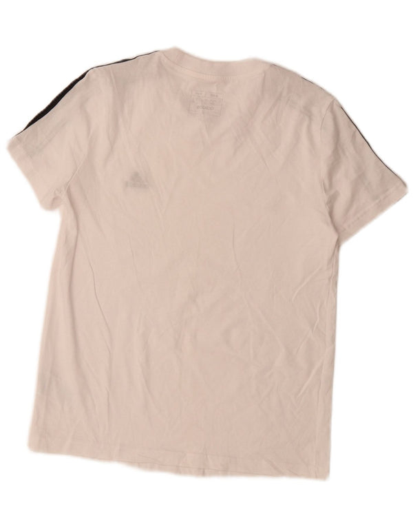 Adidas Damen Slim Fit T-Shirt Top UK 12/14 Mittelweiße Baumwolle