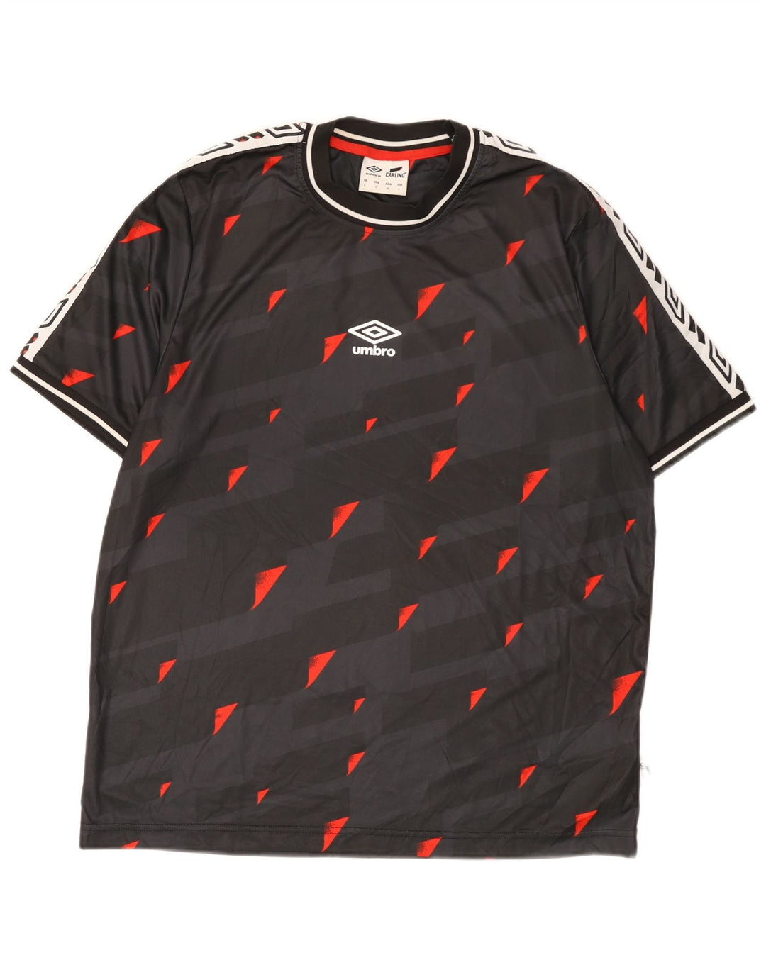 Umbro Herren-T-Shirt mit Grafik, groß, schwarz, geometrisch, Polyester