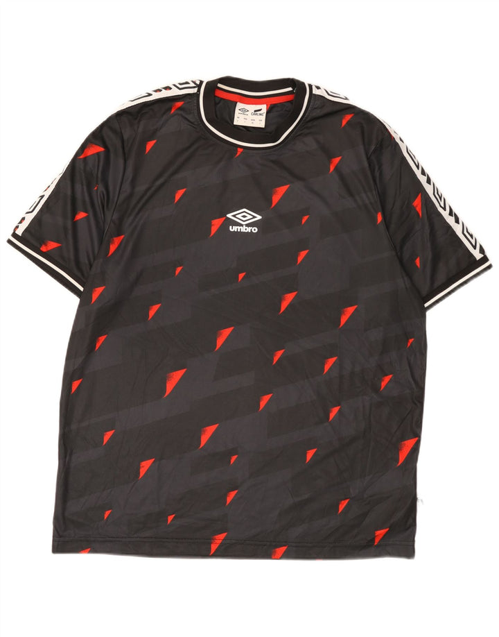 Umbro Herren-T-Shirt mit Grafik, groß, schwarz, geometrisch, Polyester