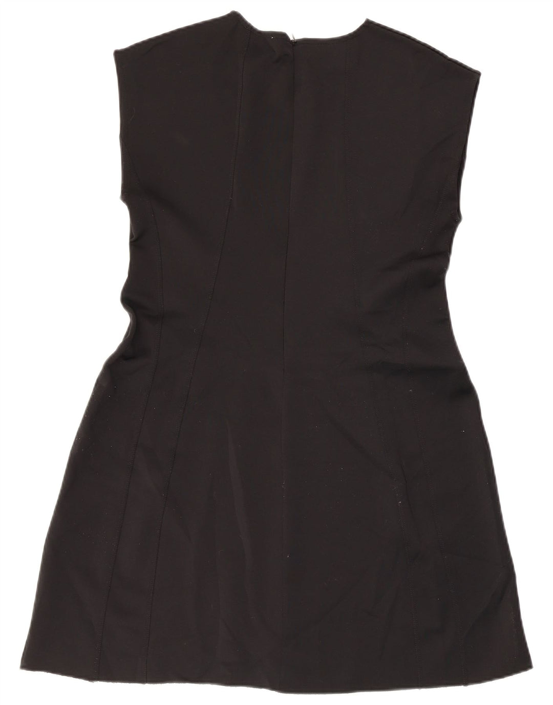 Zara Damen ärmelloses A-Linien-Kleid UK 14 Large Schwarz Polyester