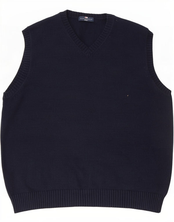 Marks & Spencer Herren-Tanktop „Harbor“ aus blauer Baumwolle, groß, Marineblau