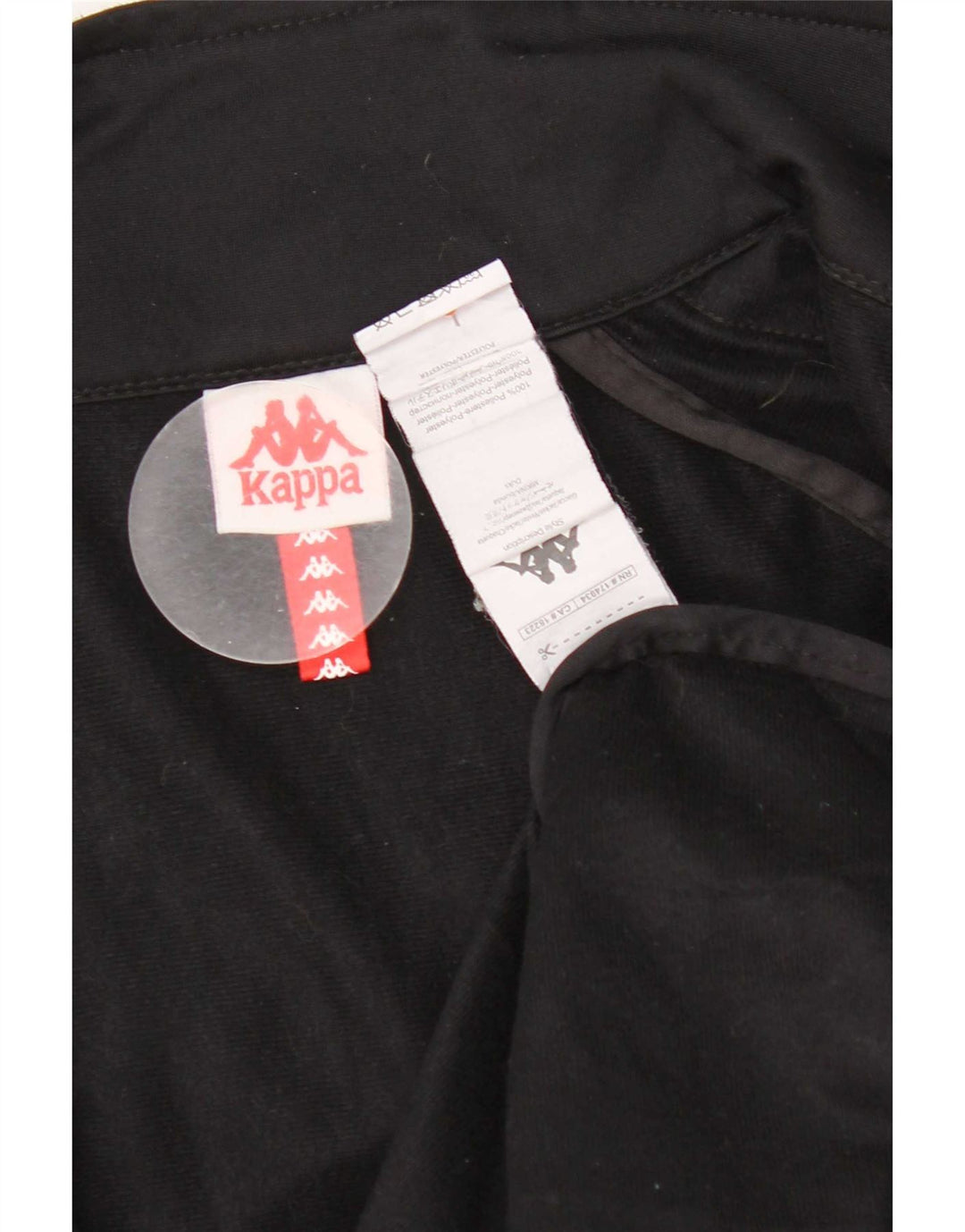 Kappa Herren-Trainingsanzugoberteil mit Grafik, Größe S, Schwarz, Polyester