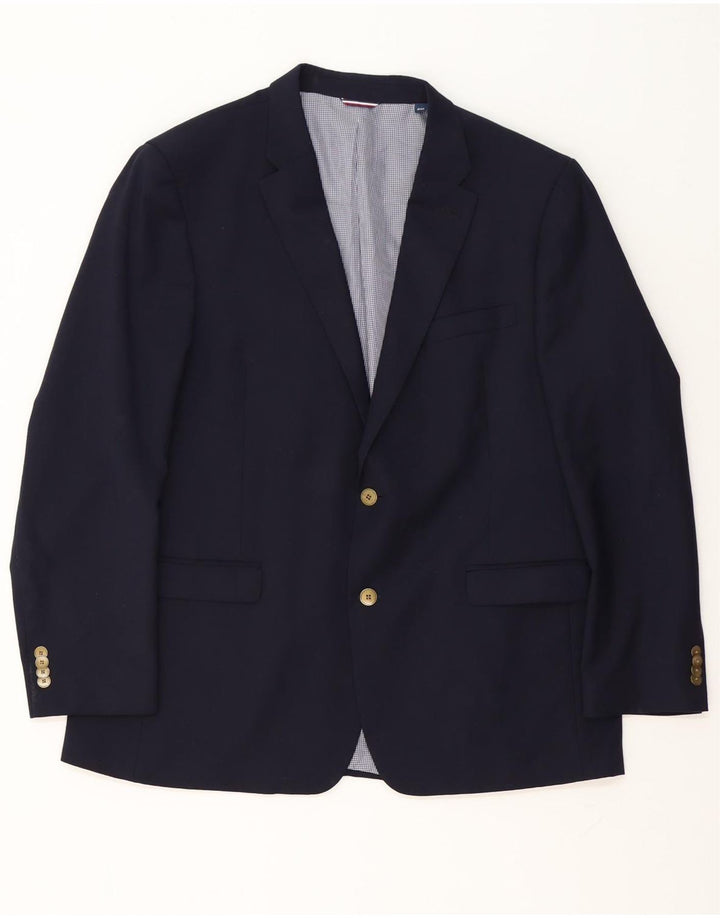 Tommy Hilfiger Herren-Blazer mit 2 Knöpfen, UK 44, 2XL, marineblaue Wolle