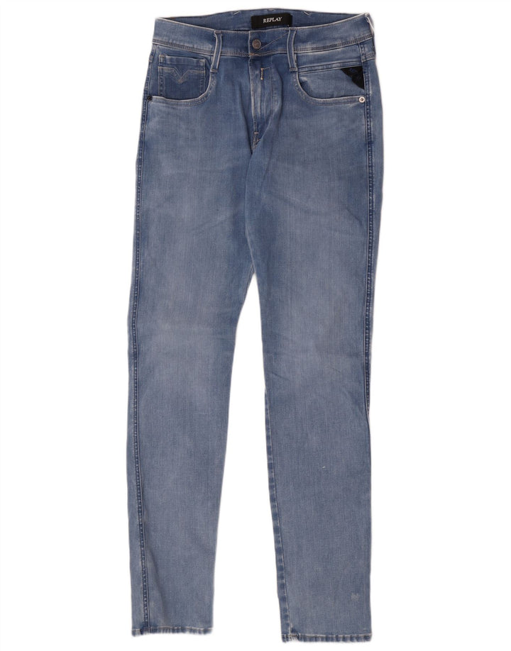 Replay Damen Slim Jeans W29 L32 Blaue Baumwolle