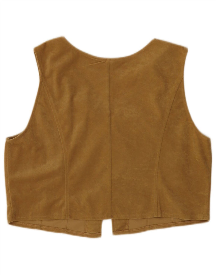 WOODPECKER Damen Veloursweste UK 16 Large Beige Polyester