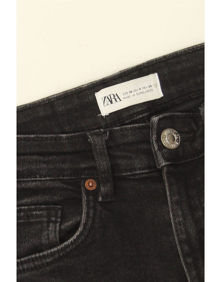 ZARA Damen Skinny Jeans EU 36 XS W26 L25 Schwarze Baumwolle