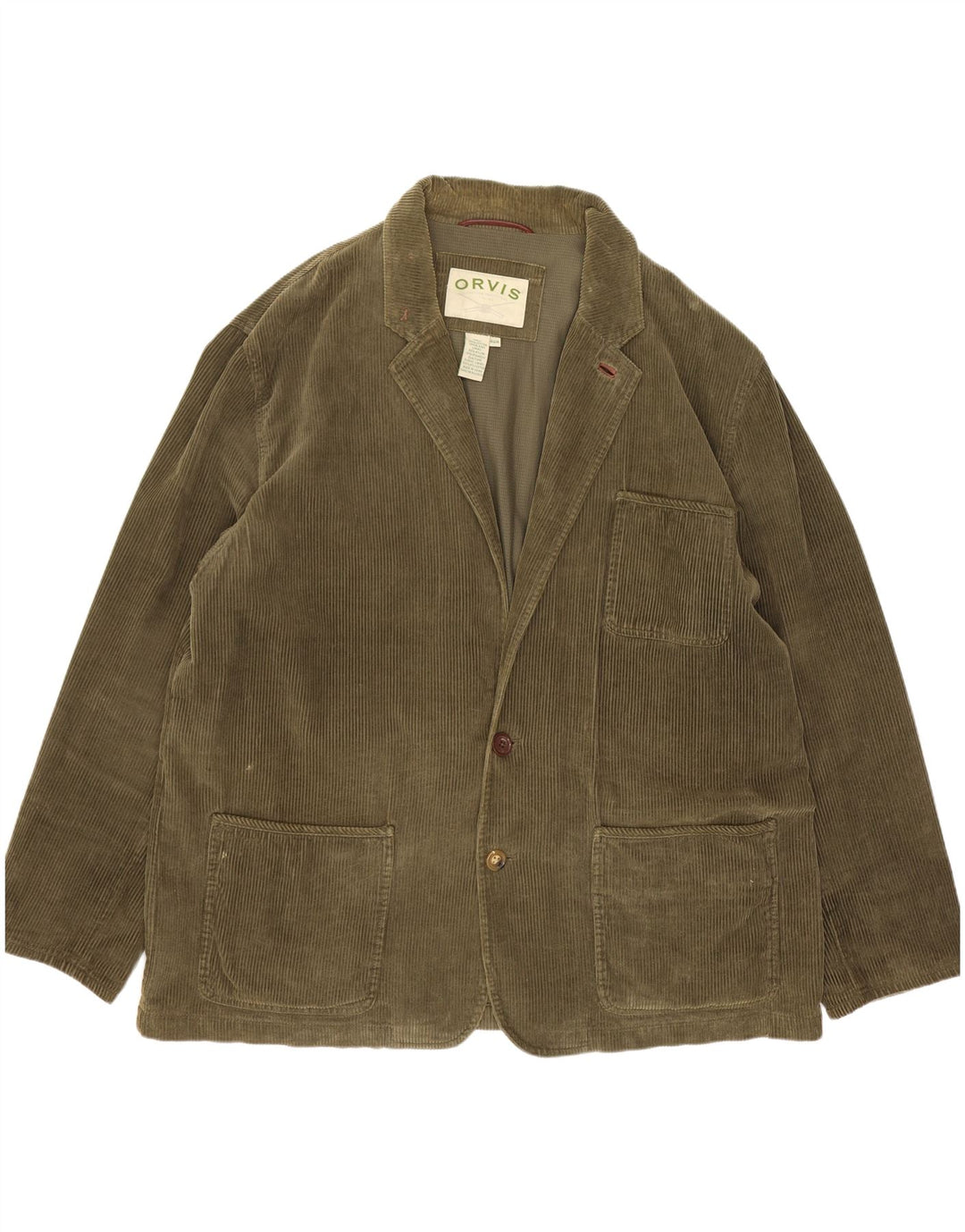 Orvis Herren-Blazer aus Cord mit 2 Knöpfen, EU 46, 3XL, grüne Baumwolle